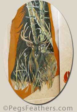 Fine Art by Peg Fennimore - Autumn Elk Painting